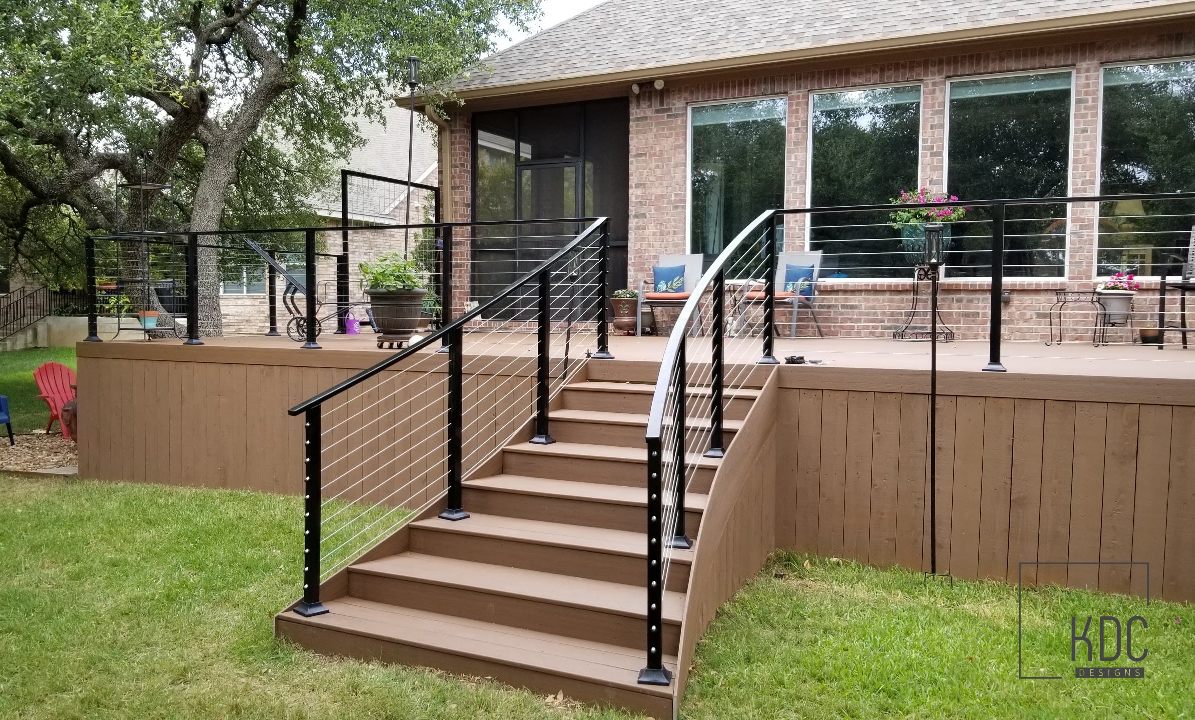 Custom-built backyard deck project in Austin Texas by KDC Designs